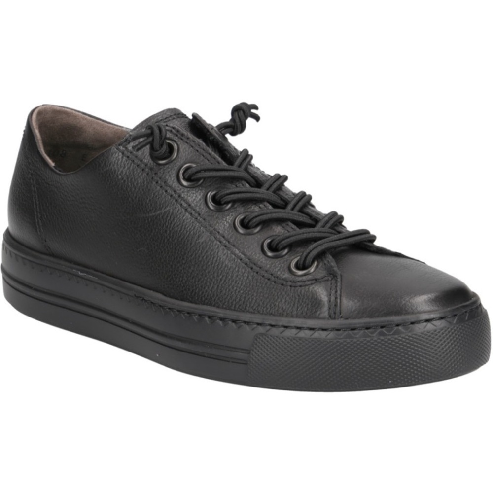 Platform Sneaker
Black leather sneaker/Black sole.